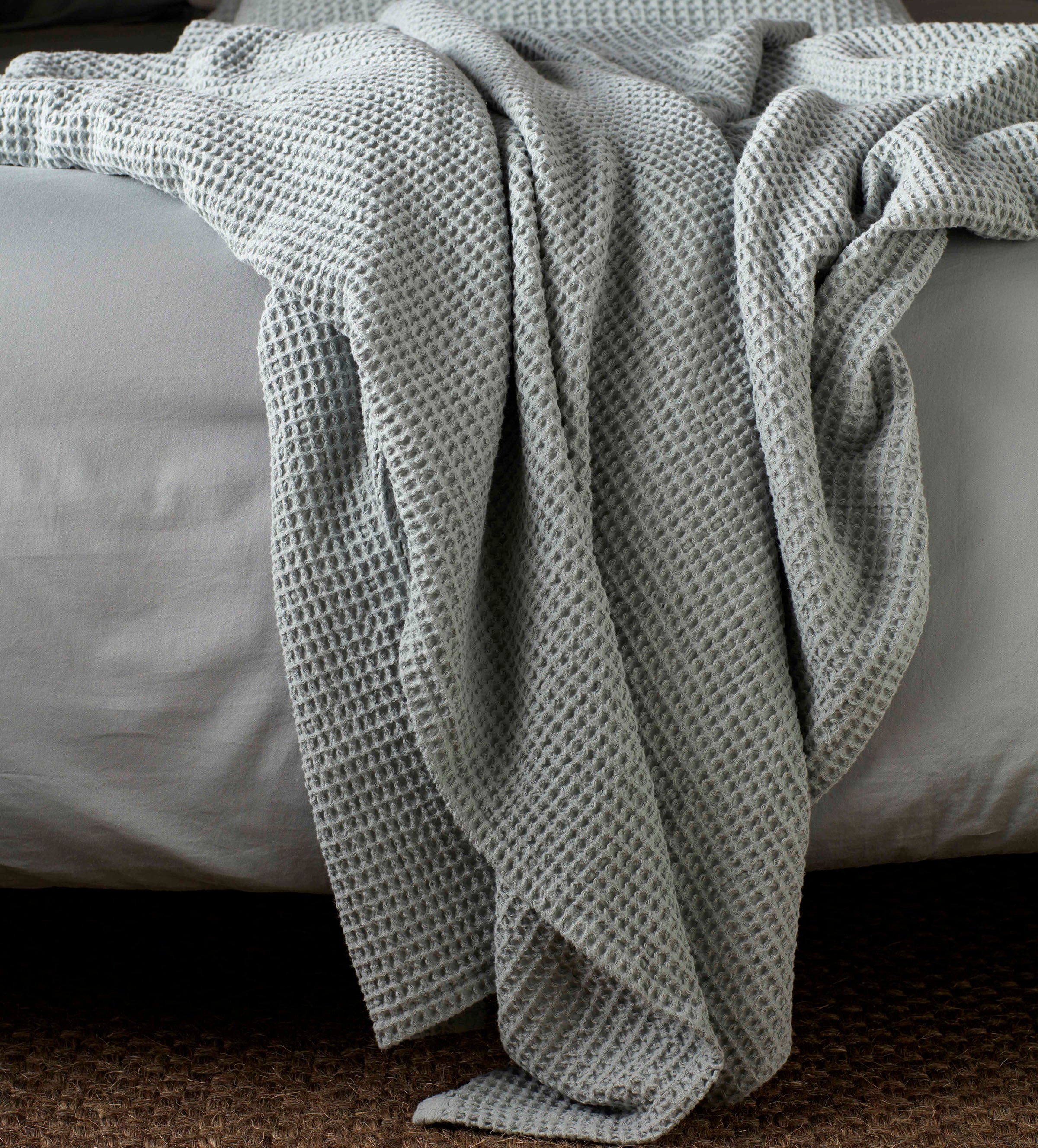 Sage Big Waffle 100% Cotton Throw