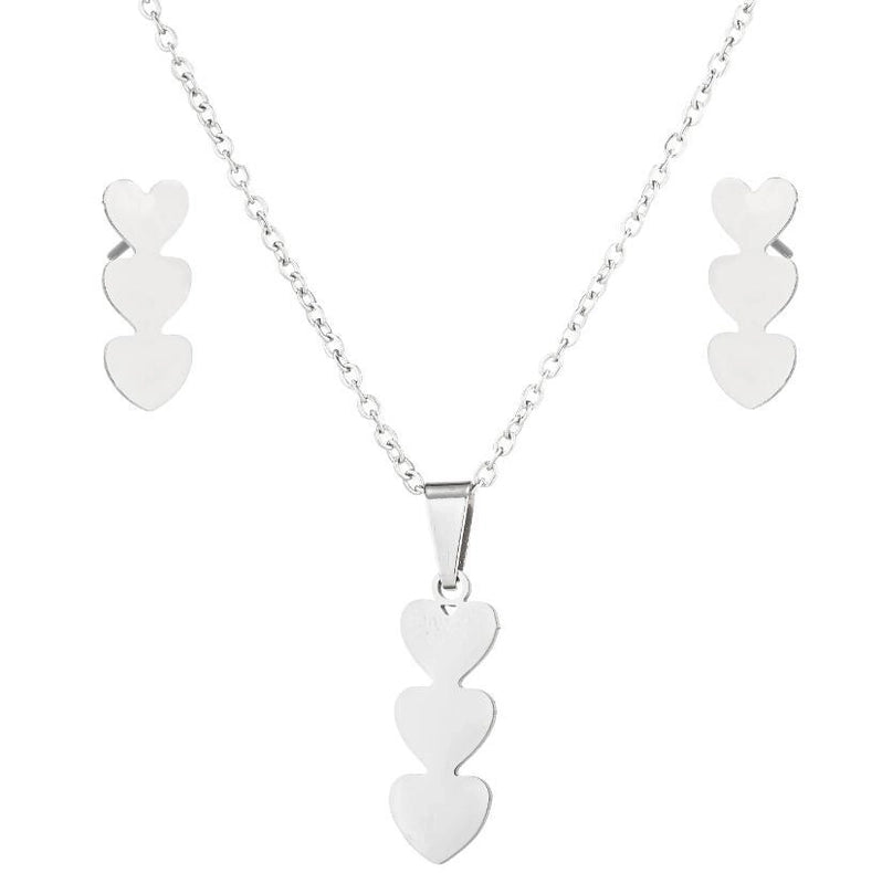 Minimalist Heart Shape Stainless Steel Plating Women's Earrings Necklace