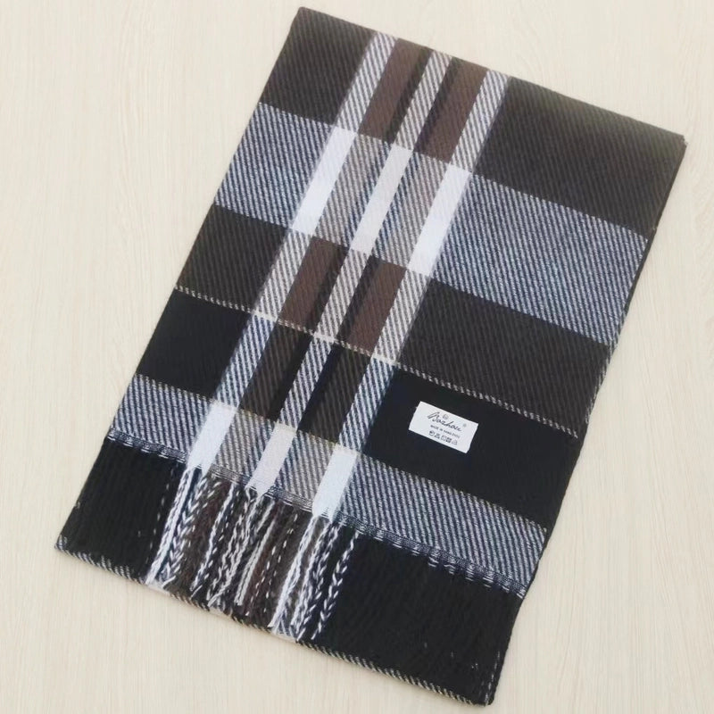 Academy Style Plaid Cashmere Scarf Winter New Tassel Couples Scarf Warm Shawl