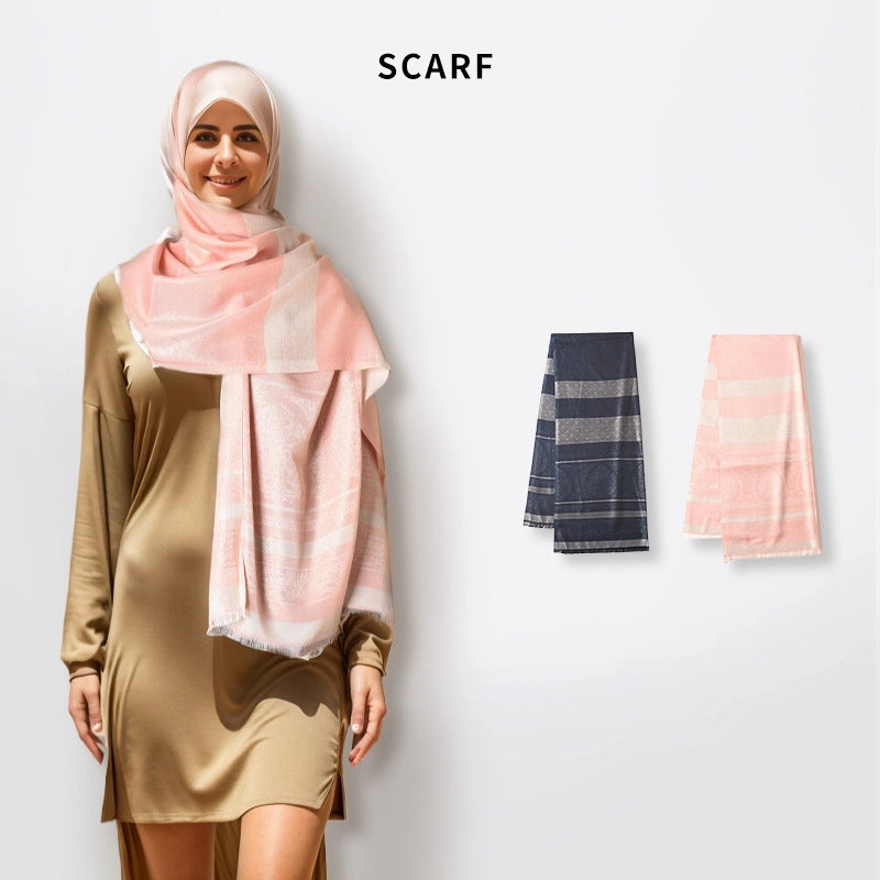 Women's Basic Minimalist Solid Color Polyester Silk Scarf