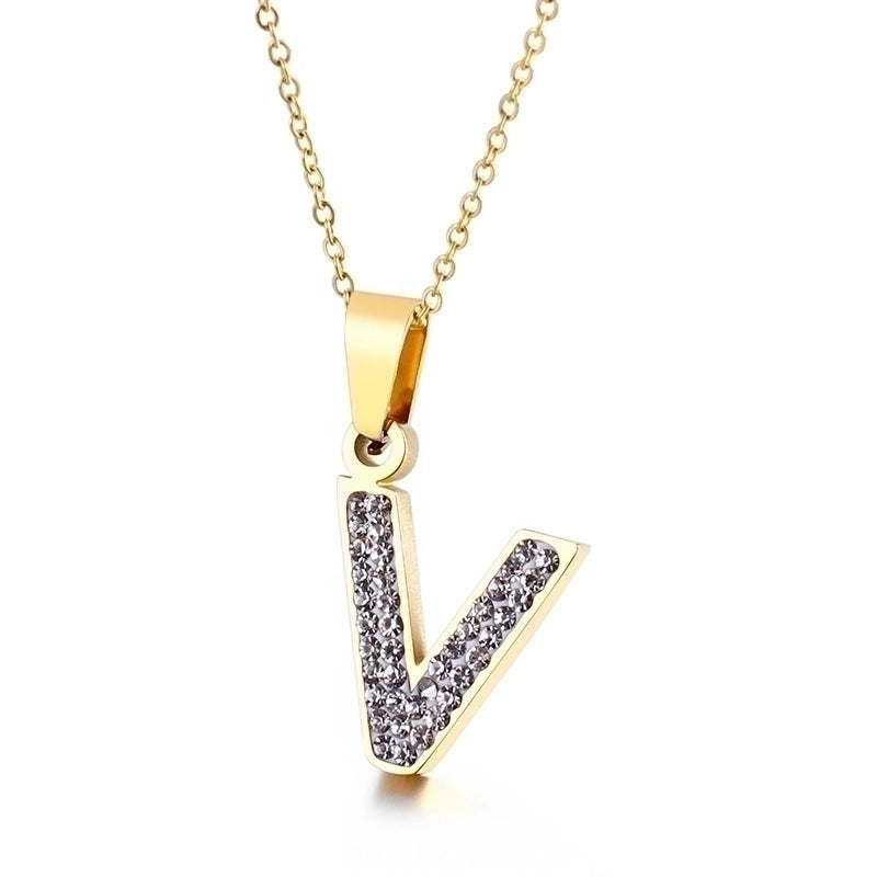 Titanium Steel 18K Gold Plated Fashion Plating Letter Necklace