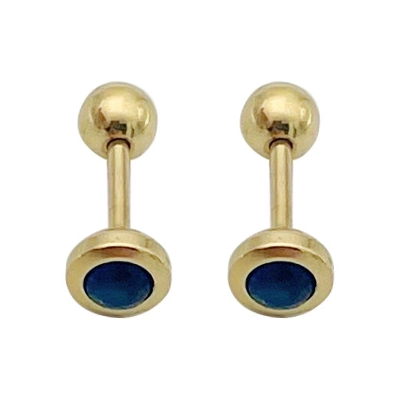 1 Pair Minimalist Geometric Inlay Stainless Steel Zircon Ear Studs