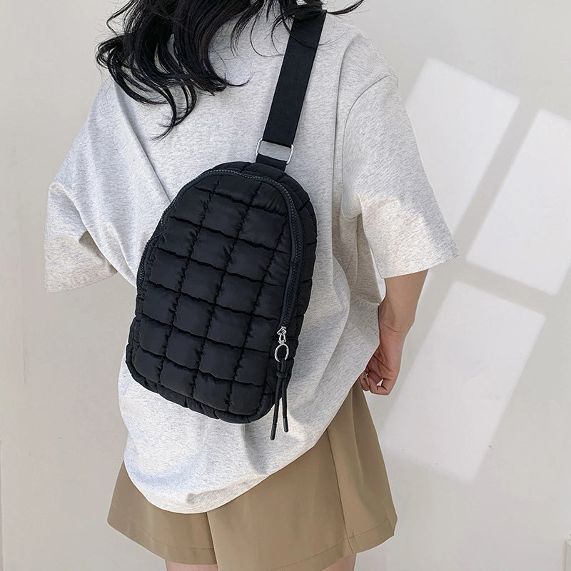 Women's Medium Polyester Solid Color Streetwear Square Zipper Fanny Pack