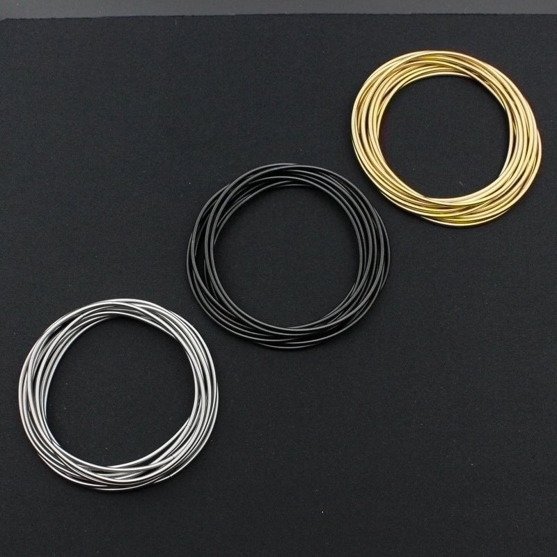Minimalist Solid Color Stainless Steel Plating Bangle 1 Piece