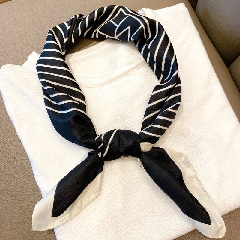 Women's Elegant Geometric Polyester Printing Silk Scarf