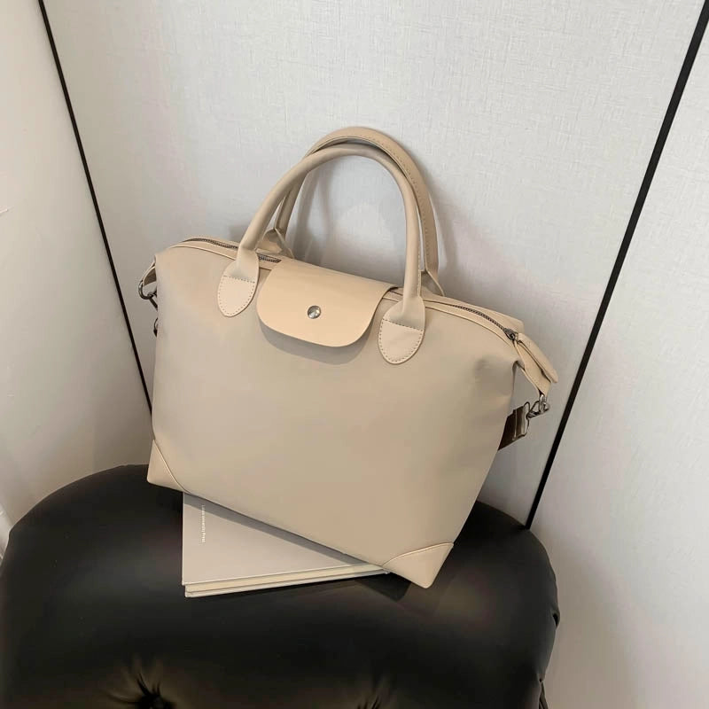 Women's Large Pu Leather Solid Color Basic Classic Style Square Zipper Travel Bag