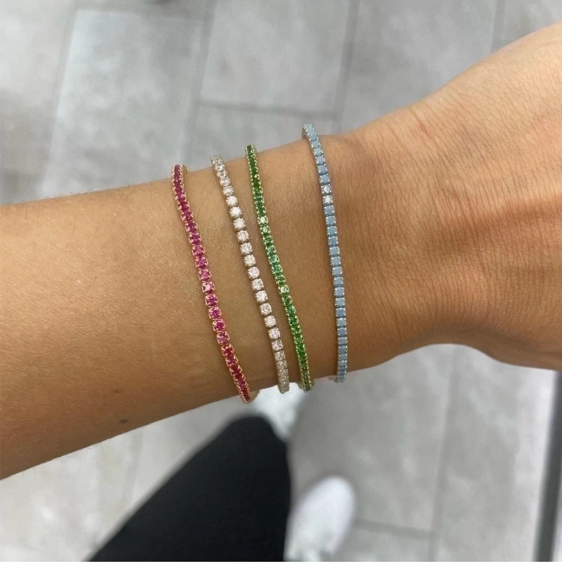 Copper Inlay Round Zircon Copper Bracelets