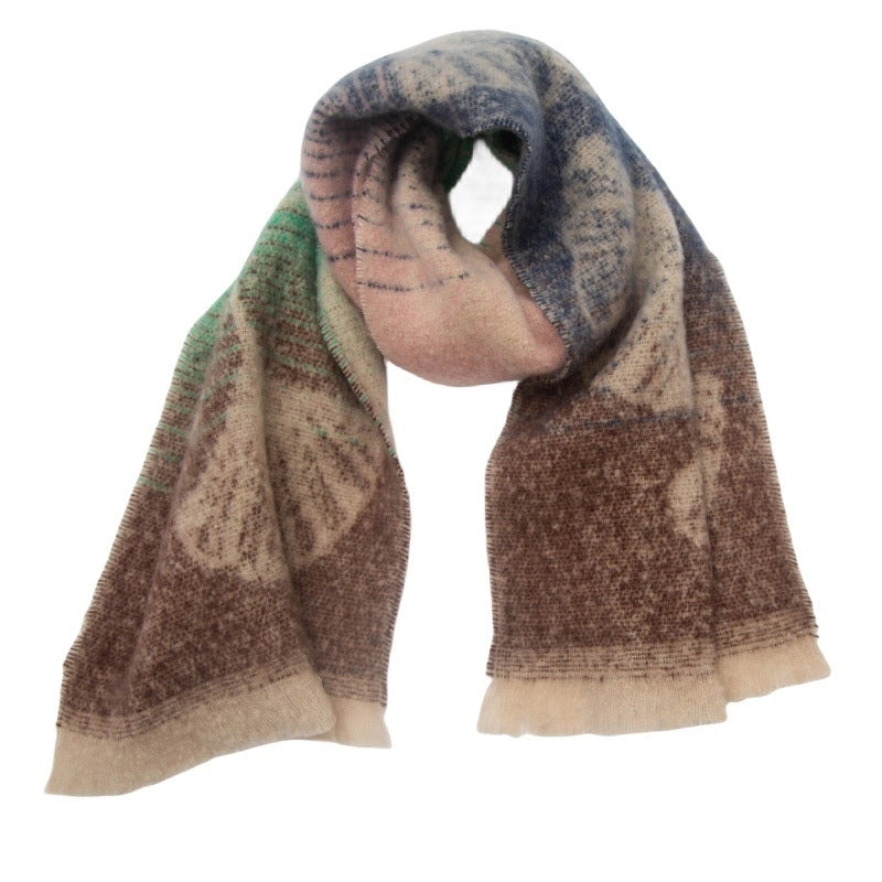 Unisex Casual Minimalist Ginkgo Leaf Polyester Scarf
