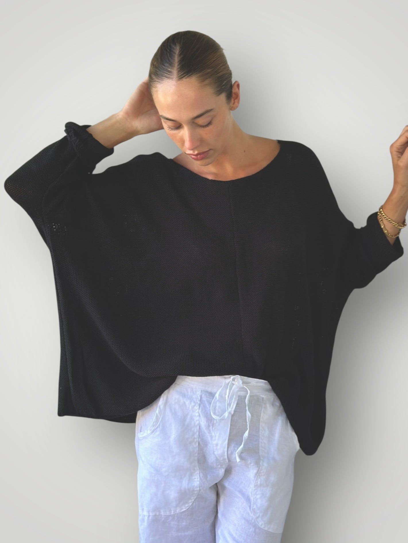 black cotton knit