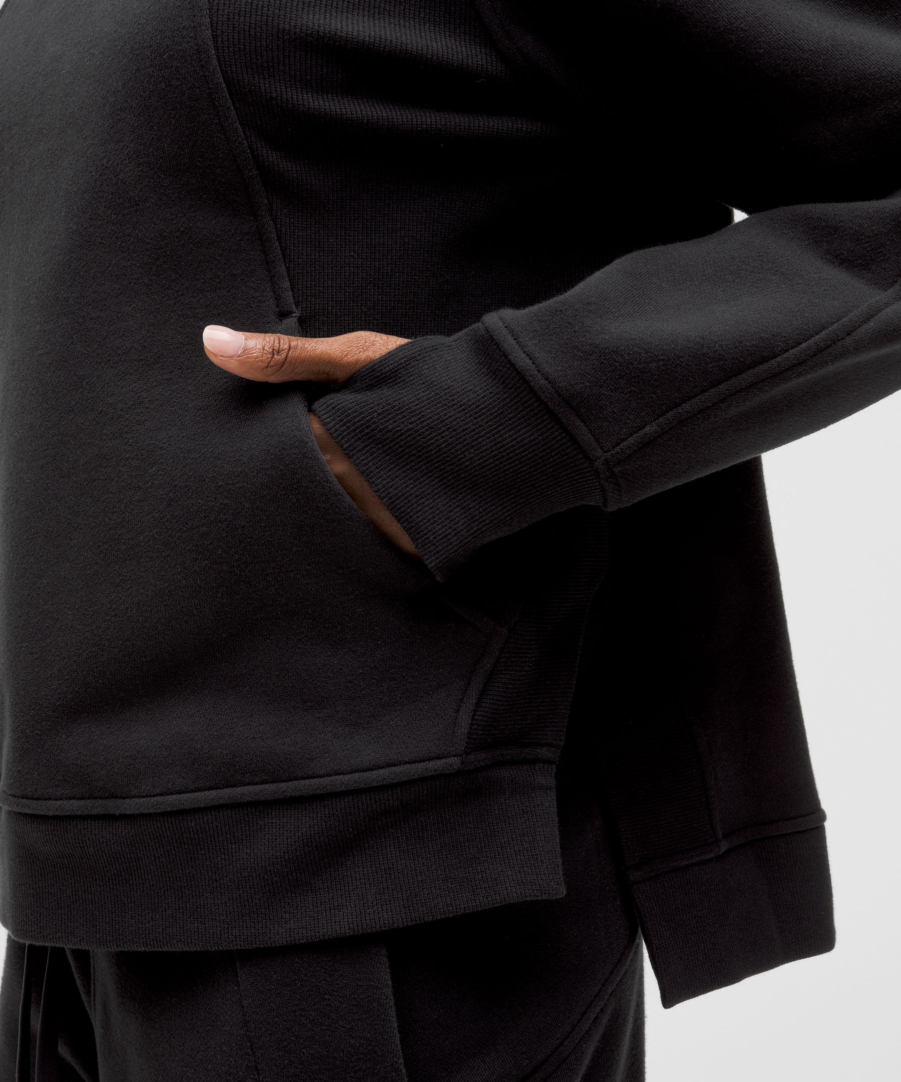 Scuba Oversized Side-Slit Hoodie