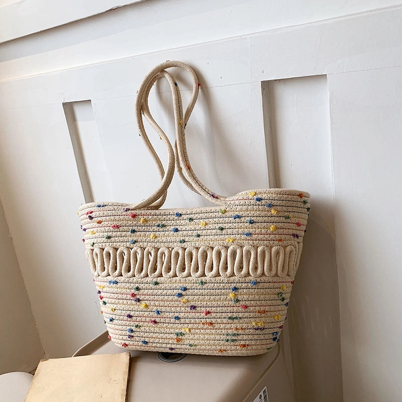 Women's Medium Spring&summer Cotton Fashion Straw Bag