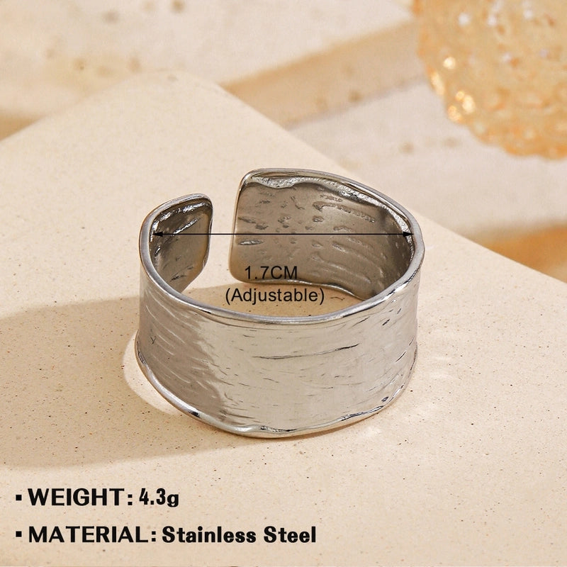Minimalist Hand Heart Shape 304 Stainless Steel Plating Open Rings