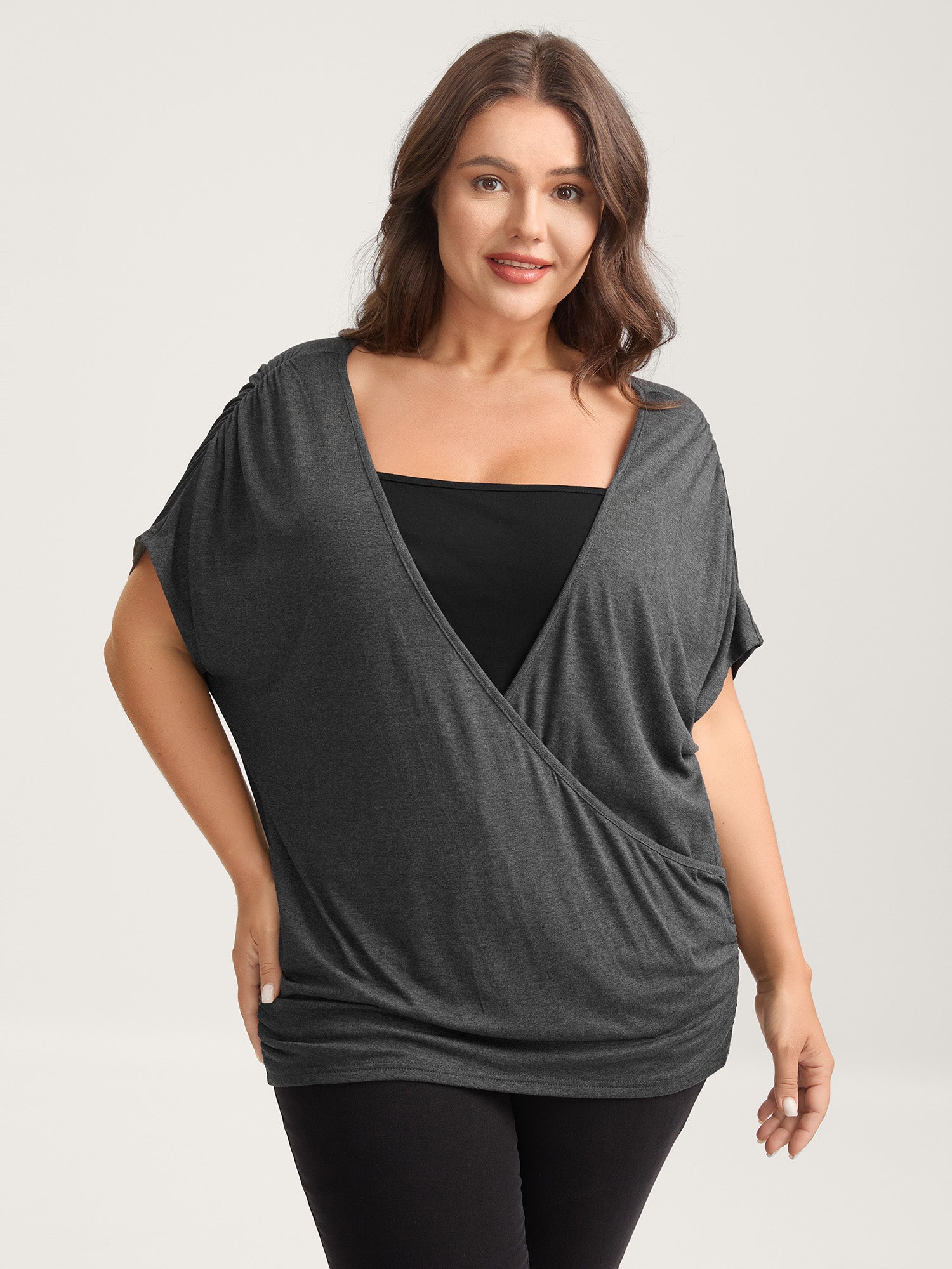 Supersoft 2-In-1 Plain Knit Top