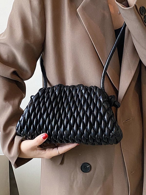 Pleated Solid Color Bags Crossbody Bags Handbags