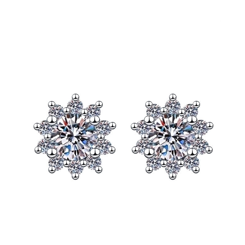 1 Pair Sweet Minimalist Round Heart Shape Bow Knot Plating Inlay Copper Zircon Silver Plated Drop Earrings