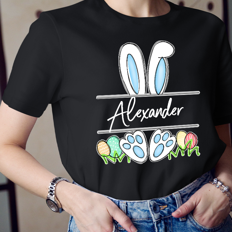 Personalized Name Easter Bunny Teacher T-Shirt