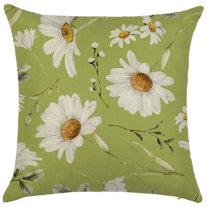 Pastoral Plant Flower Linen Pillow Cases