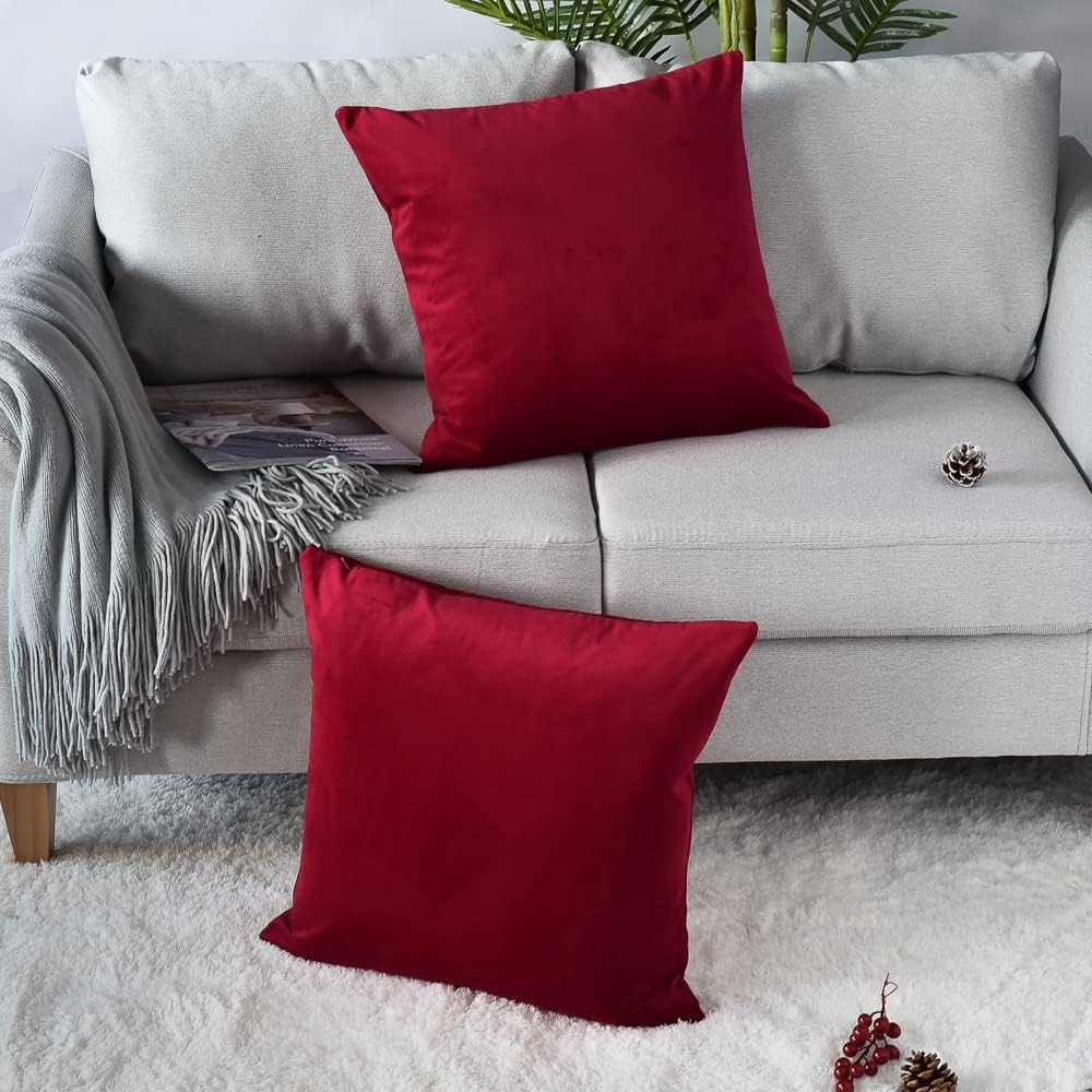 Maroon-Velvet Cushion Covers