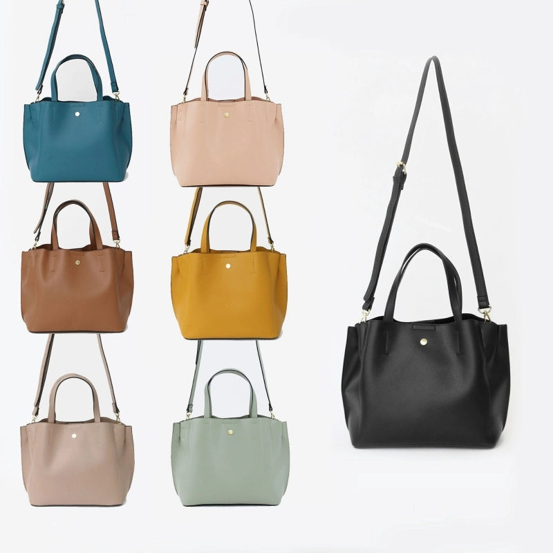 Japanese Lotte Light Fashion PU Crossbody Bag Light Leather Solid Color Shoulder Bag Shopping Portable Medium Women's Bag Printed