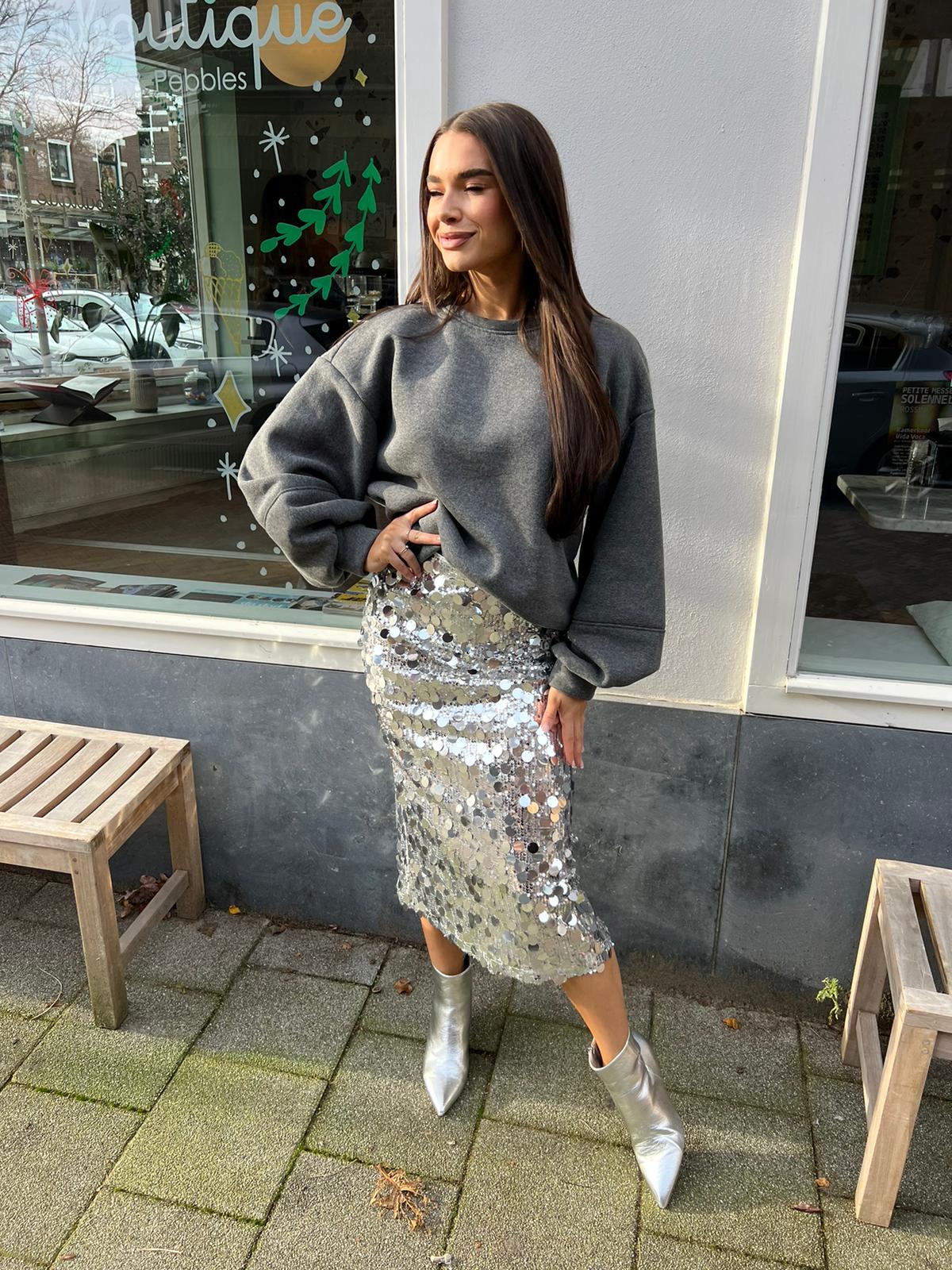 Metallic boots silver