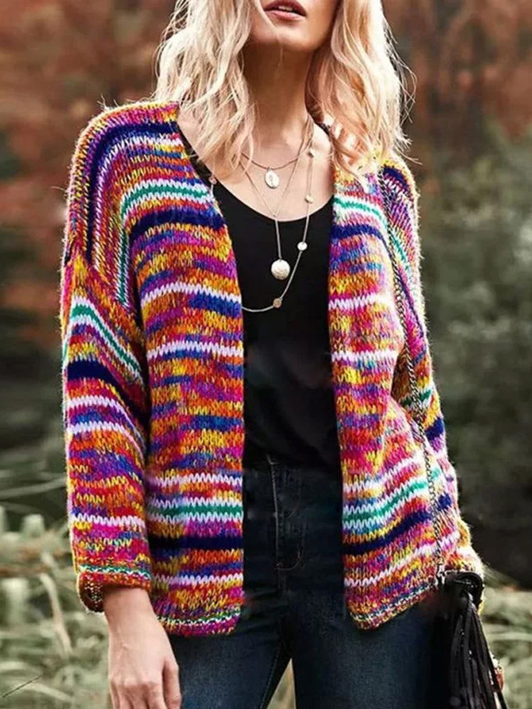 Women's Retro Ethnic Style Iceland Knit Jacquard Cardigan Sweater