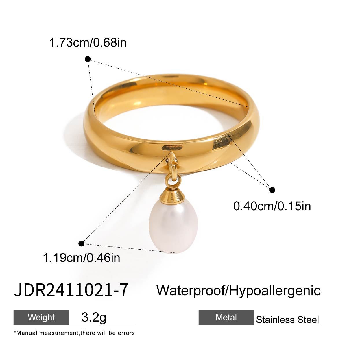 Jie Ding Freshwater Pearl Ring Titanium Steel Jewelry Stainless Steel Rings