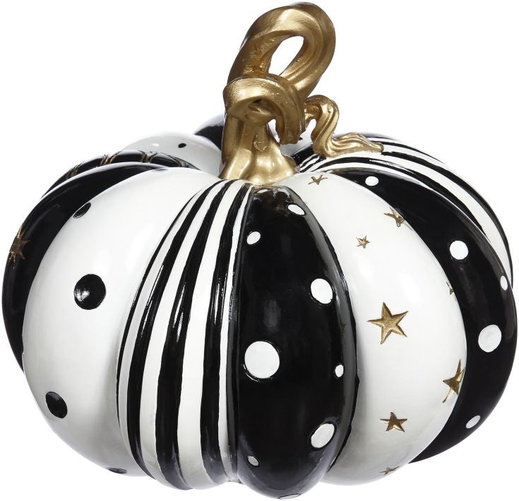 Starry Night Pumpkin. Black & White