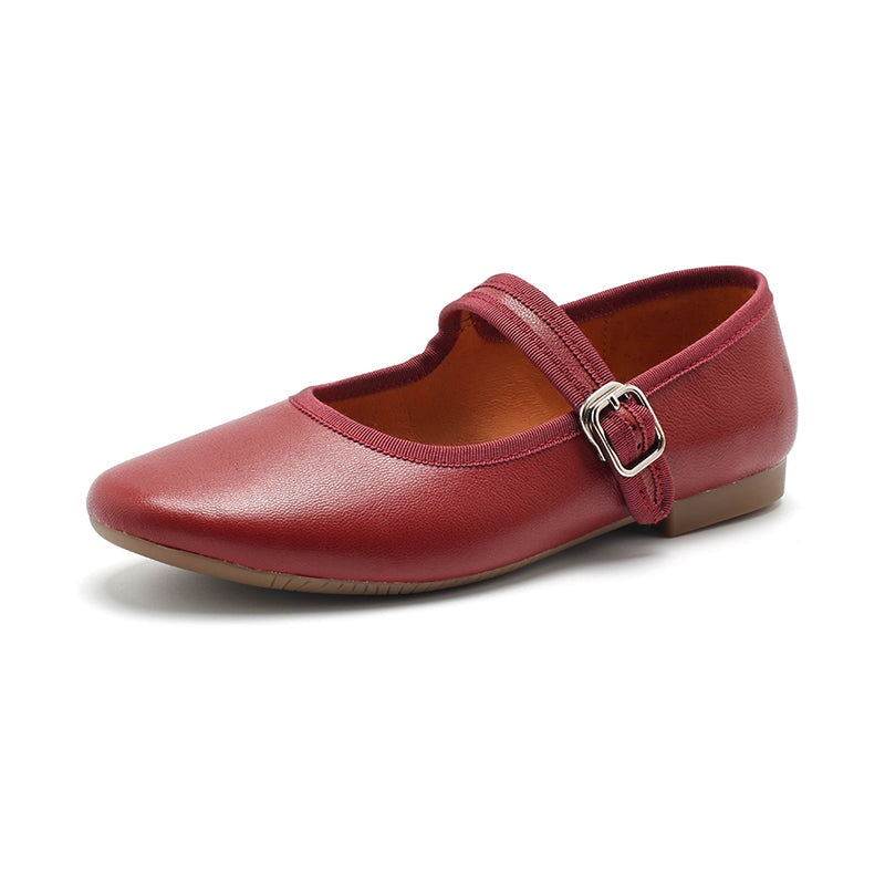 Handmade Leather Womens Michaela Mary Jane Flats in 9 Colors