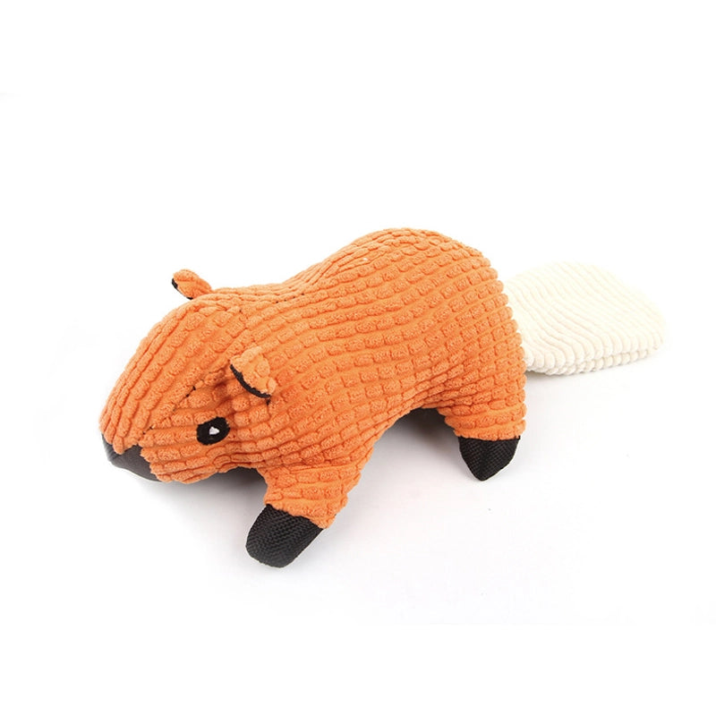 Cute Dog Teething Corduroy Sounding Plush Toy