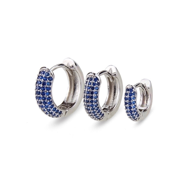 Minimalist Circle Copper Zircon 18K Gold Plated Earrings