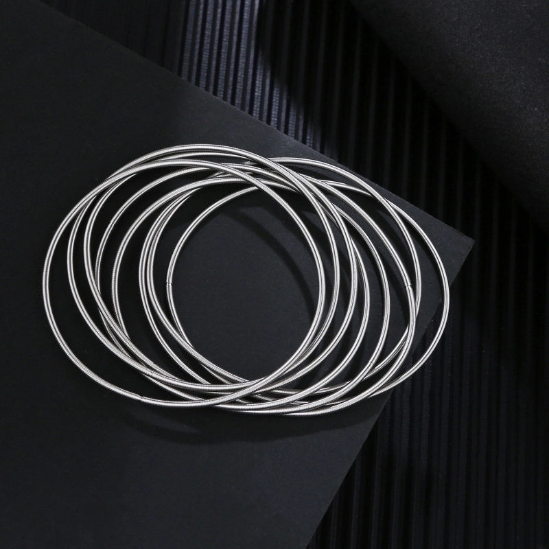 Minimalist Solid Color Stainless Steel Plating Bangle 1 Piece