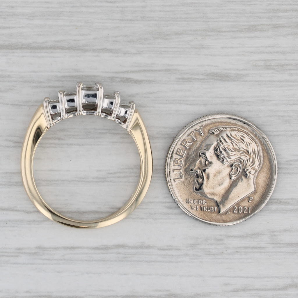 0.92ctw Diamond Ring 14k White Yellow Gold Size 6.5 Engagement