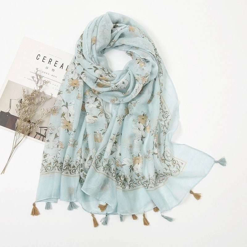 Women'S Bohemian Geometric Cotton And Linen Scarf