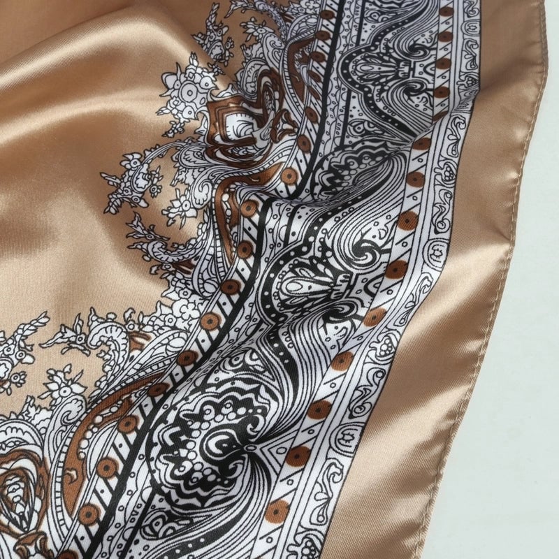 Women's Vintage Style Ethnic Style Printing Polyester Satin Silk Scarf Kerchief