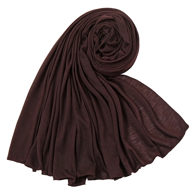 Women's Minimalist Solid Color Mercerized Cotton Winter Scarves