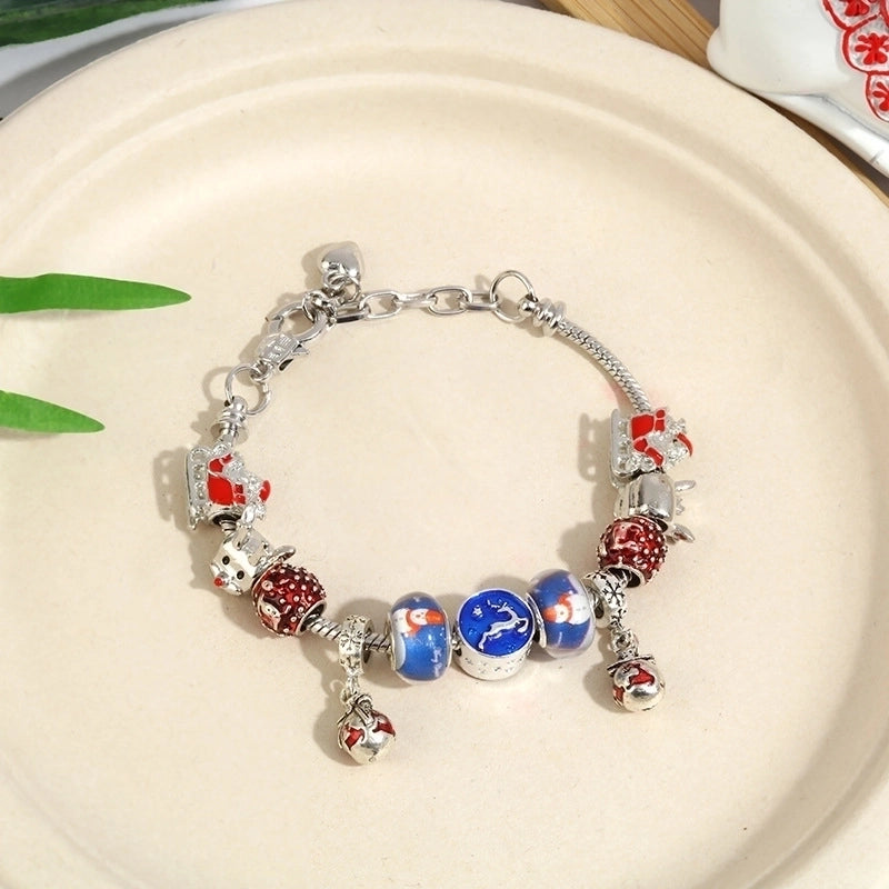 Minimalist Christmas Tree Santa Claus Snowflake Alloy Beaded Plating Women's Bracelets 1 Piece