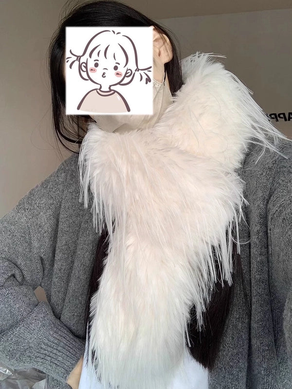 Women's Modern Style Classic Style Solid Color Plush Scarf