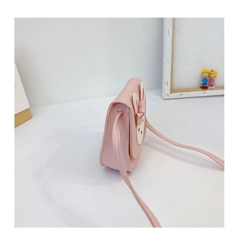 Girl's Small Pu Leather Rabbit Cute Square Magnetic Buckle Crossbody Bag