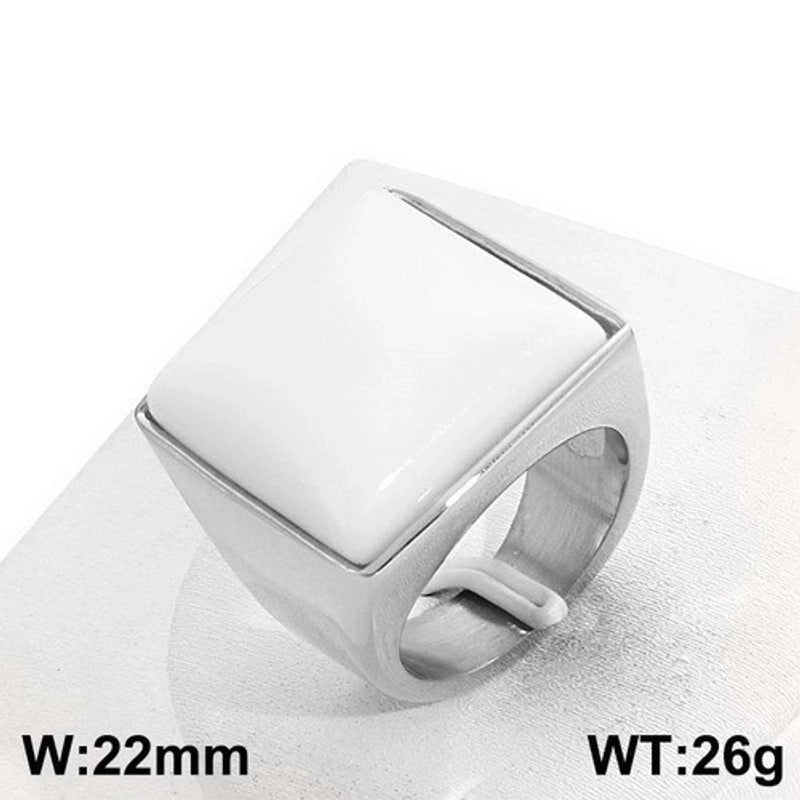 Vintage Style Geometric Square Stainless Steel 18K Gold Plated Plating Rings