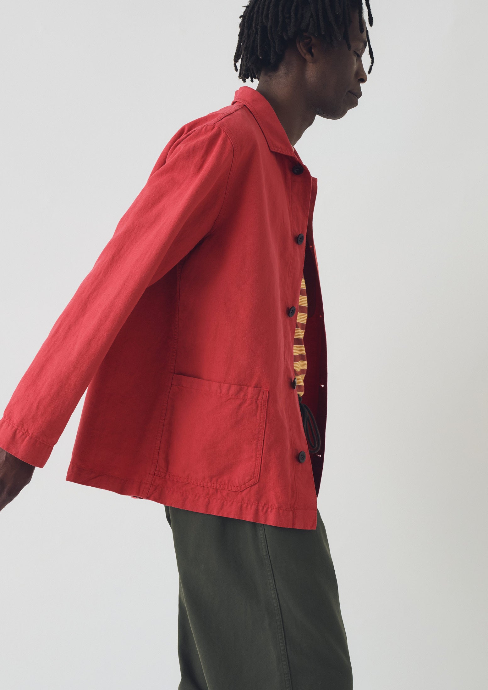 Arlo Garment Dyed Herringbone Jacket | Cardinal Red
