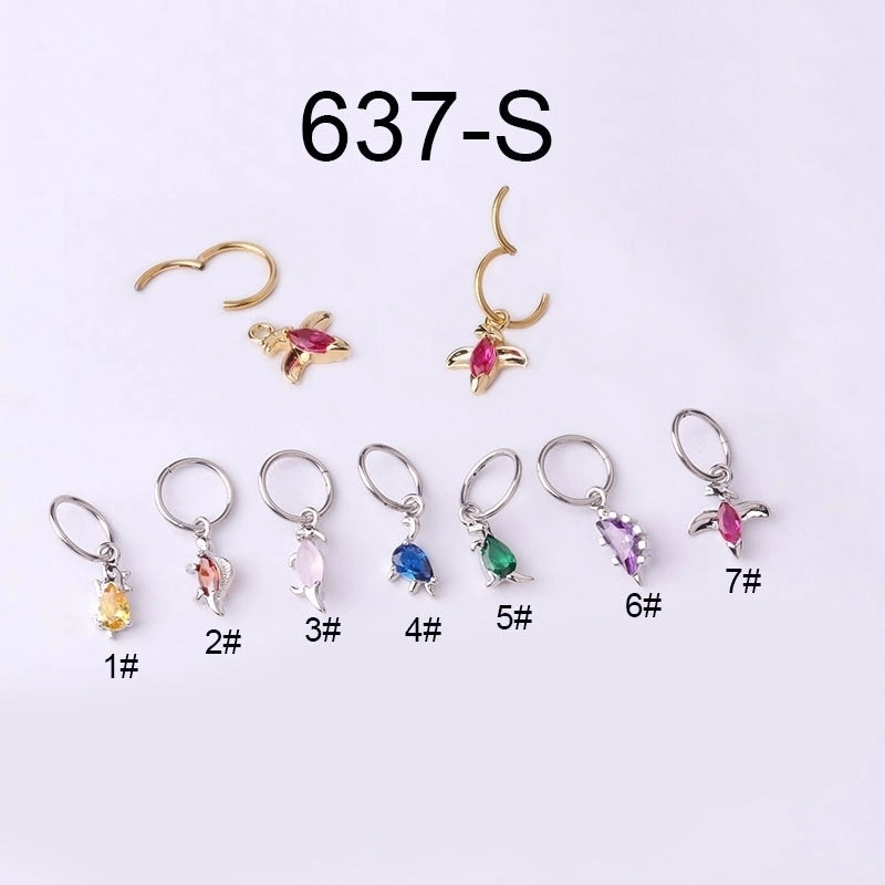 Ear Cartilage Rings & Studs Fashion Animal 316L Stainless Steel  Copper Plating