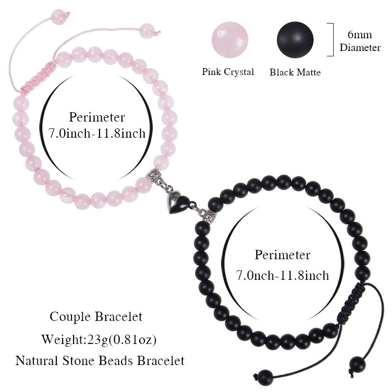 Romantic Heart Shape Natural Stone Handmade Bracelets