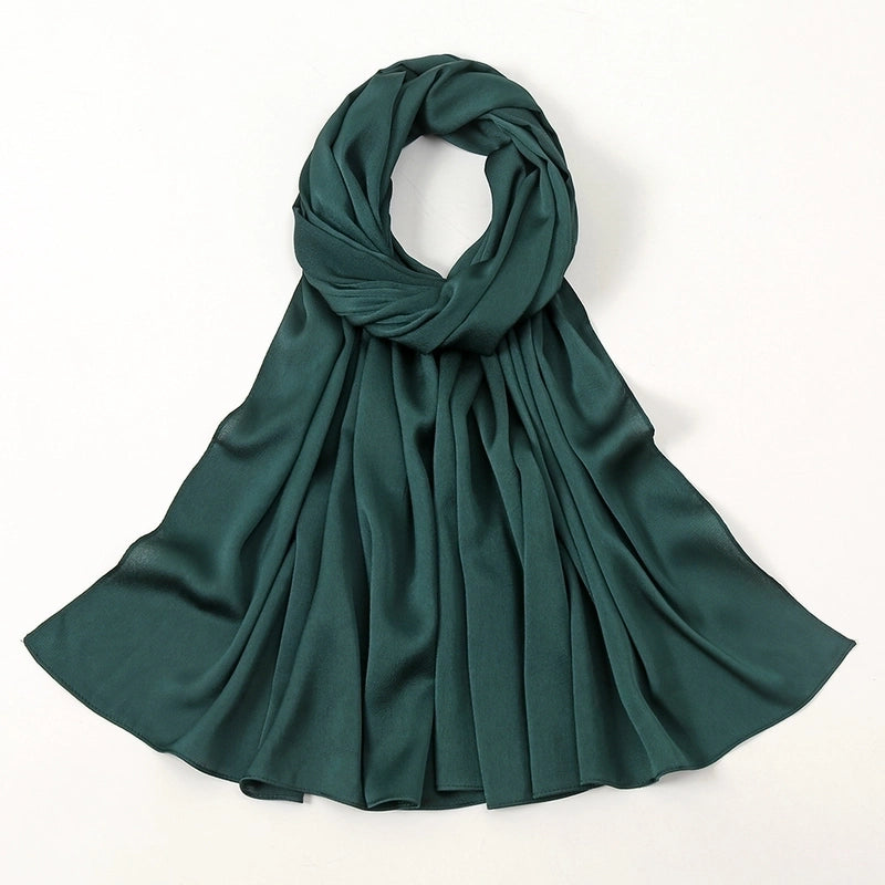 Women's Fashion Solid Color Satin Patchwork Cotton Linen Scarves