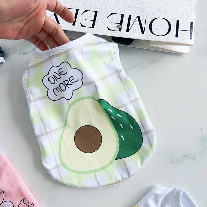 Pet Dog Thin Stretch Vest Summer Cool Sunscreen Puppy Cat Printed Clothes Teddy Fadou Clothing