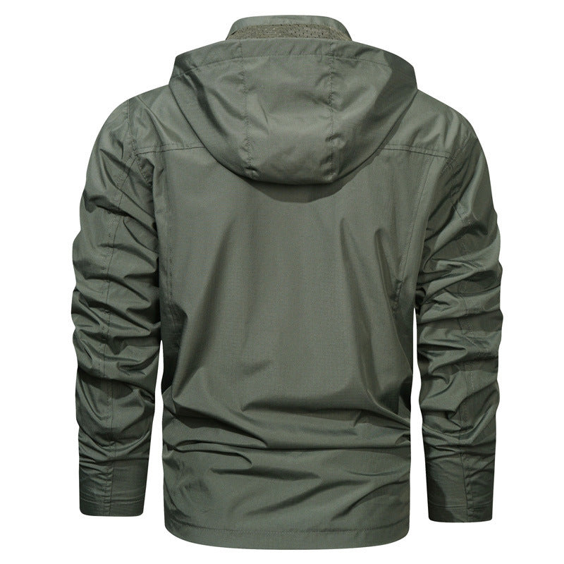 Boss Men-s Outdoor Waterproof Mid-Length Hooded Jacket