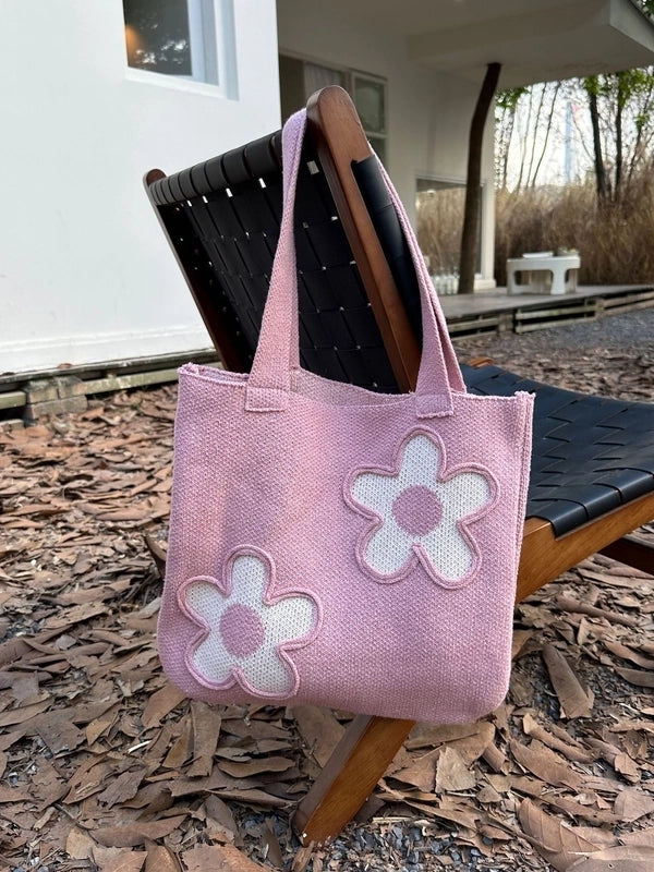 Women's Medium Polyester Flower Cute Square Open Underarm Bag