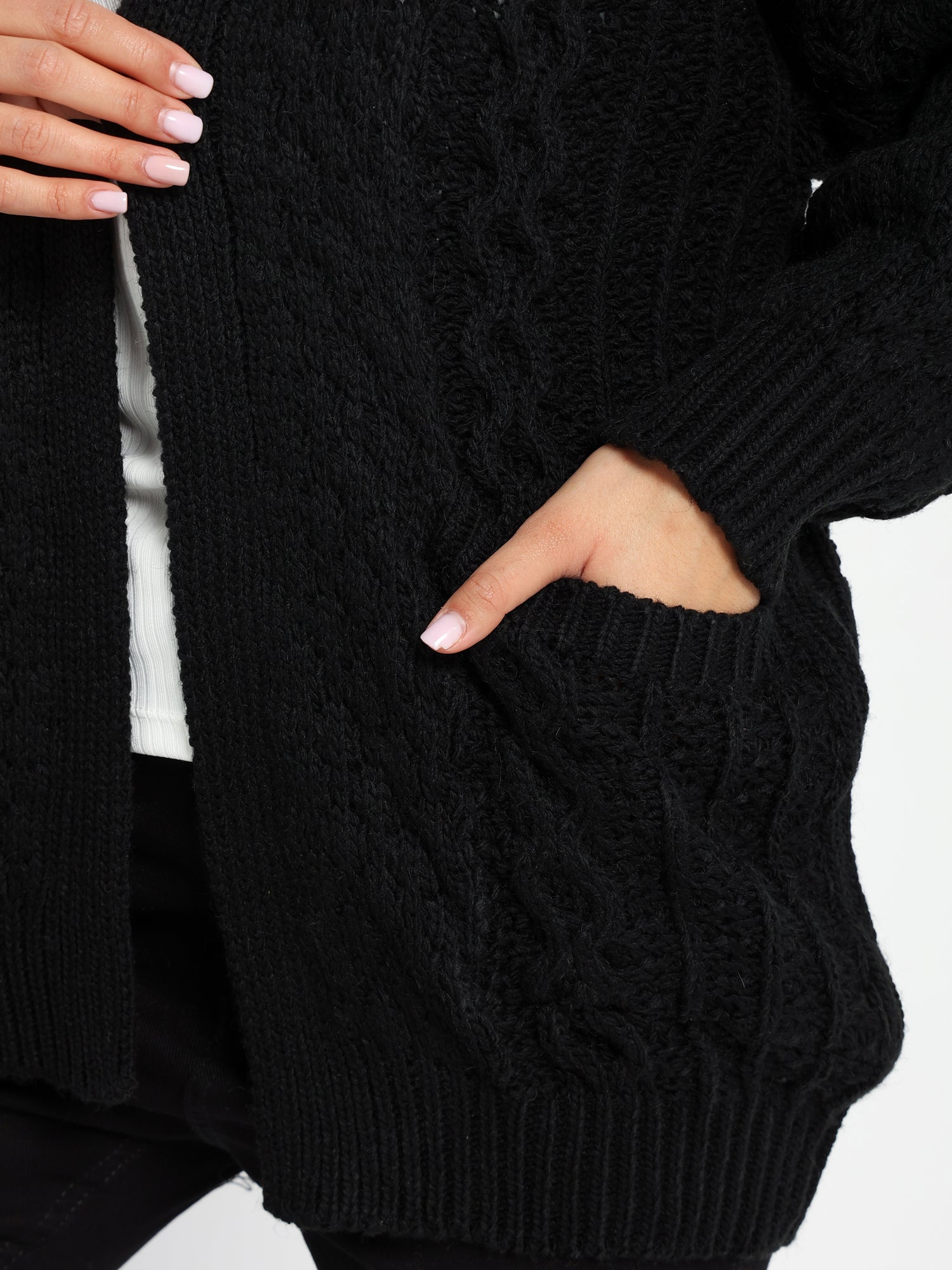 Textured Medium Length Cardigan