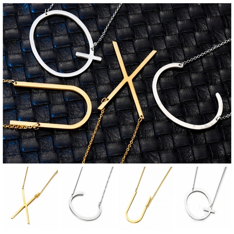 Fashion Jewelry 26 Letters Stainless Steel Necklace