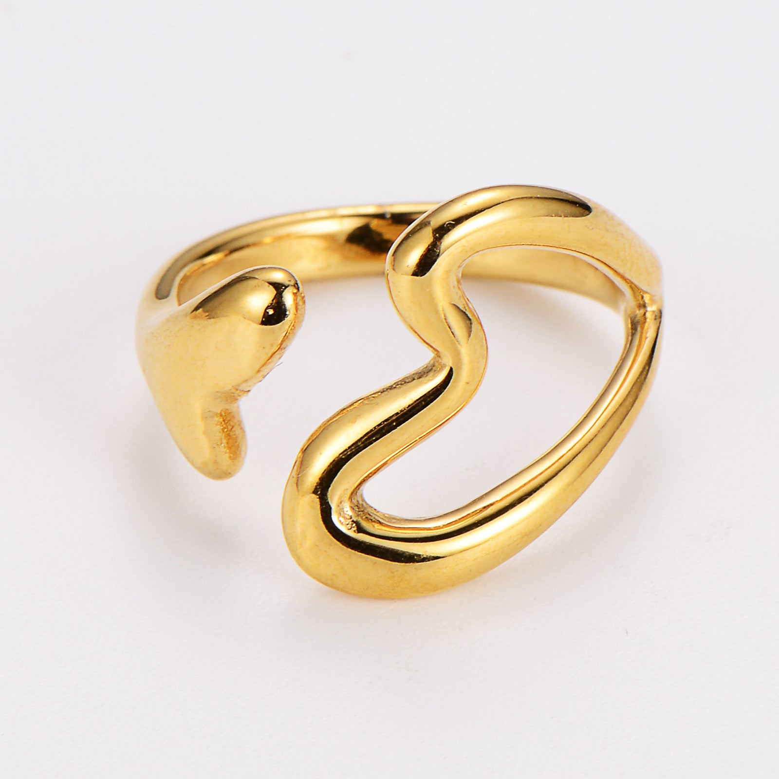 Aml Personality Simple Niche Design Hollow Love Open Ring Female All-Match Ring