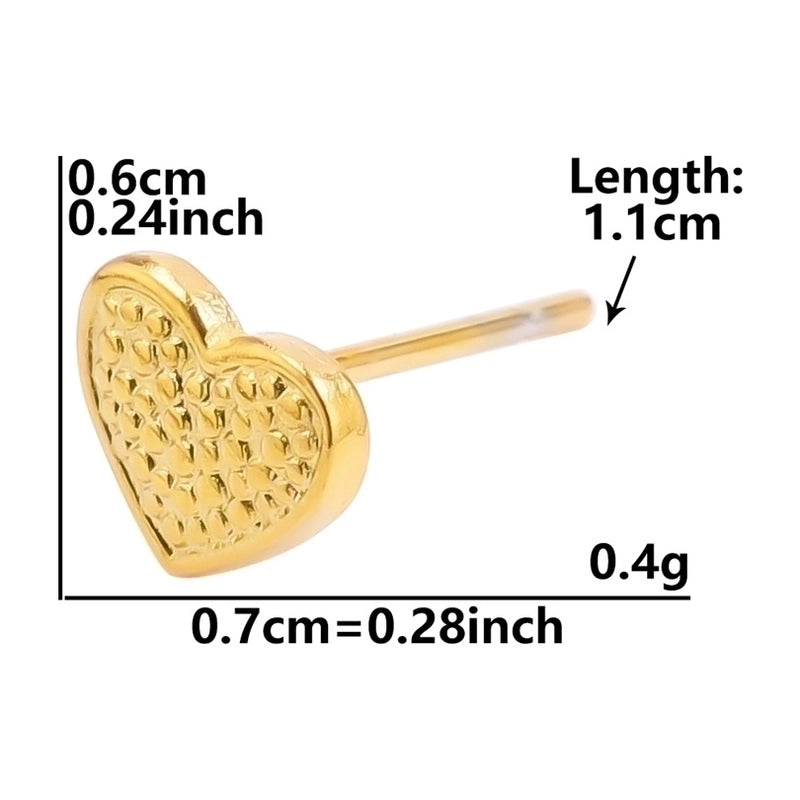 1 Pair Minimalist Heart Shape Plating 304 Stainless Steel Ear Studs